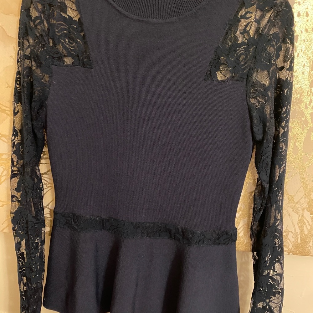 I.N.C navy blue lace long sleeve